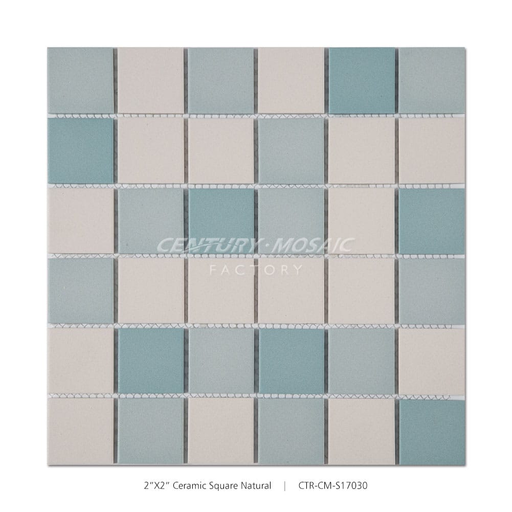 Ceramic Blue 2” Square Mosaic Matte Wholesale