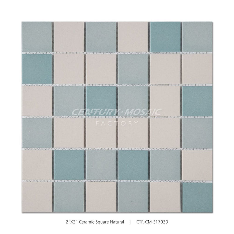 Ceramic Blue 2” Square Mosaic Matte Wholesale