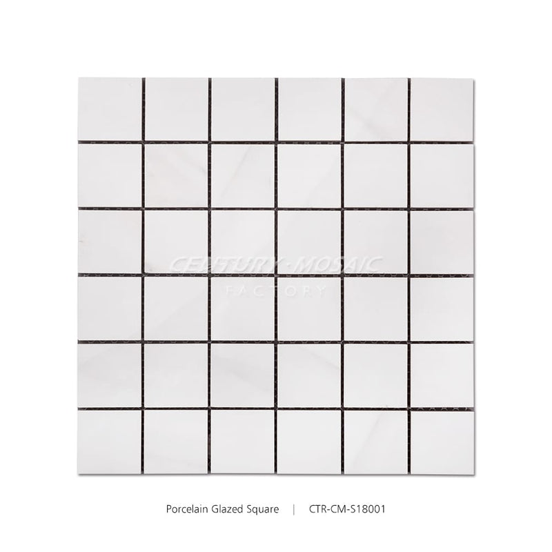 Porcelain White Square Mosaic Glazed Wholesale