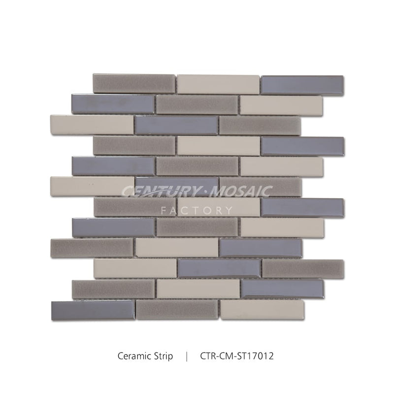 Ceramic Strip Mosaic Mix Color Glossy Wholesale