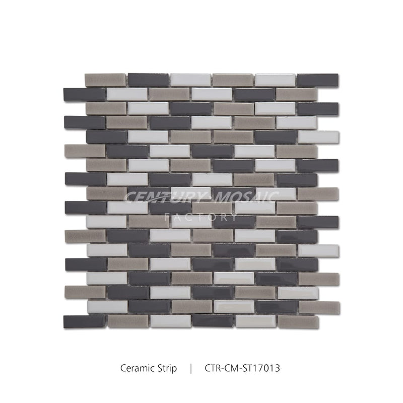 Ceramic Strip Mosaic Mix Color Glossy Wholesale