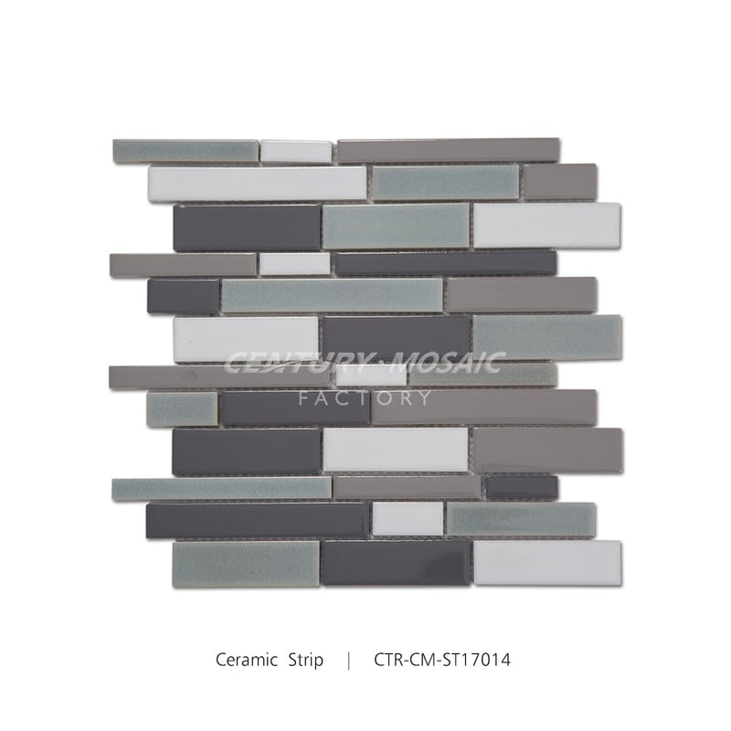Ceramic Strip Mosaic Mix Color Glossy Wholesale