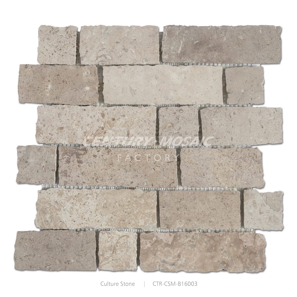 Natural Sand Color Big Chip Brick Culture Stone Tile Wholesale