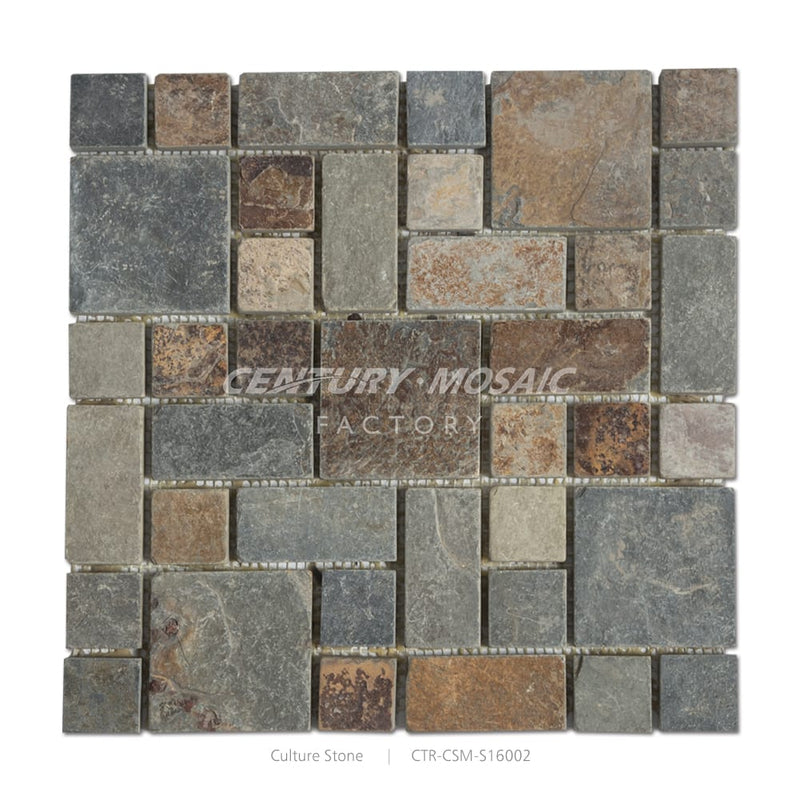 Blue and Brown Square and Rectangle Natural Stone Culture Stone Tile Wholesale