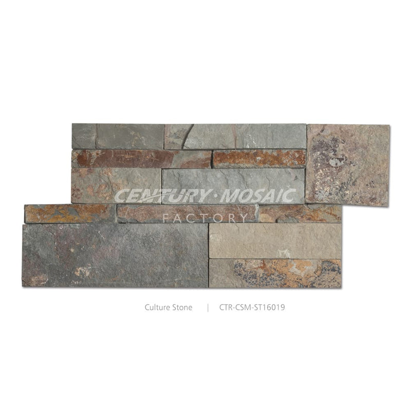 Natural Dark Grey and Brown Rusted Random Culture Stone Split Surface Wholesale