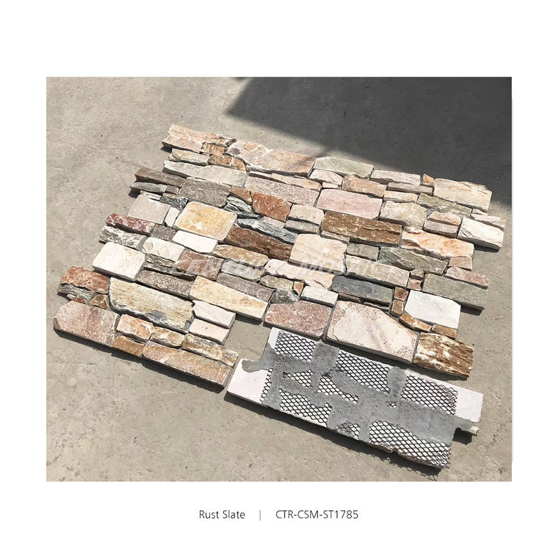 Yellow Wood Grain Wall Cladding Cement Stone Panel Wholesale