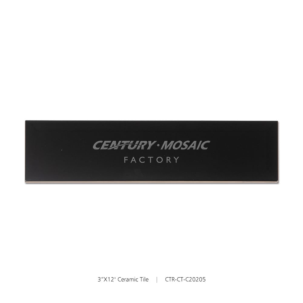 Ceramic Black  3″x 12″ Beveled Polished Tile Wholesale
