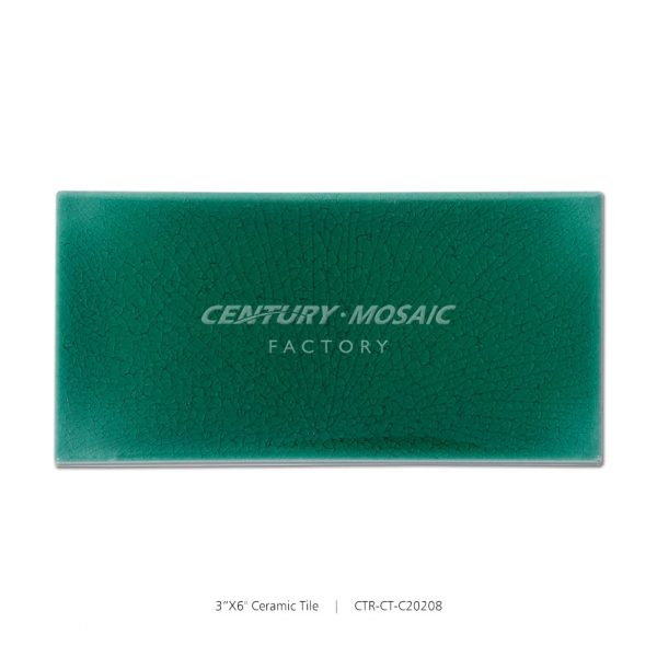 Ceramic Green 3″x 6″ Ice Crackled Tile Wholesale