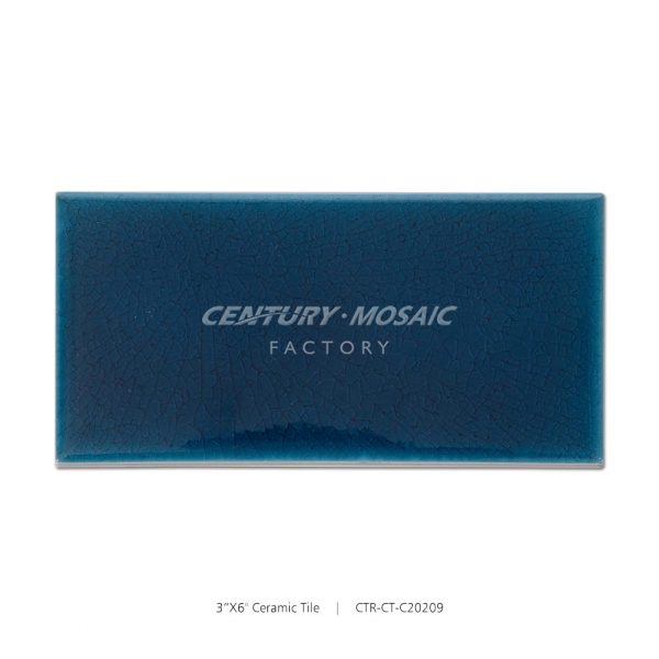 Ceramic Dark Blue 3″x 6″ Ice Crackled Tile Wholesale