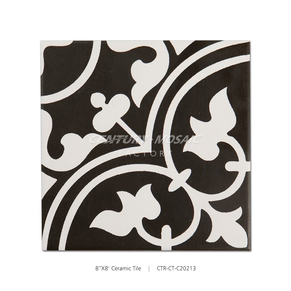 Ceramic Black 8”x 8” Tile Wholesale