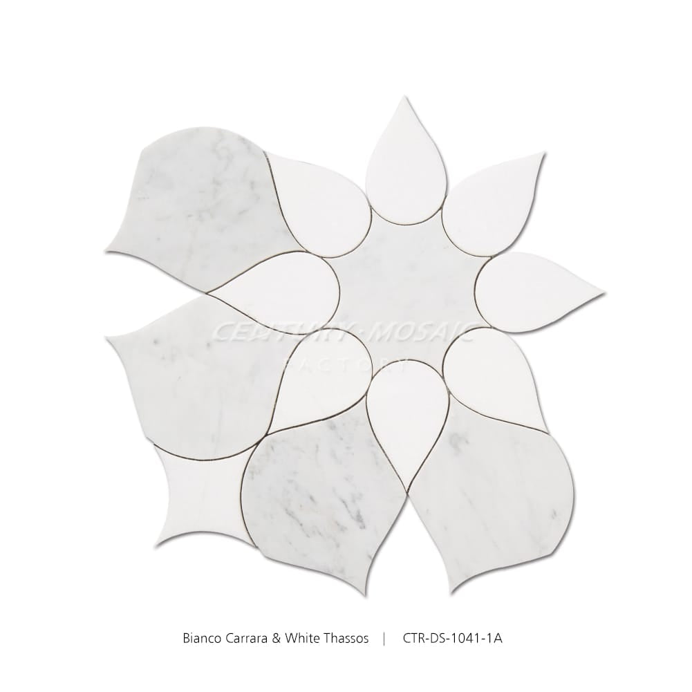Youth Waterjet Marble White Flower Mosaic Wholesale
