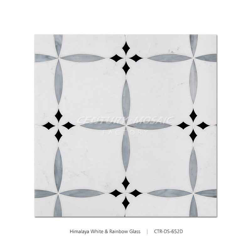 Boboli Waterjet Marble White Flower Polished Mosaic Wholesale