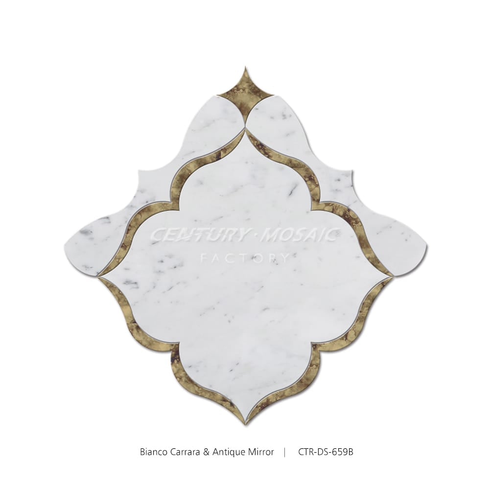 My Fair Lady Waterjet Marble White Flower Polished Mosaic Wholesale