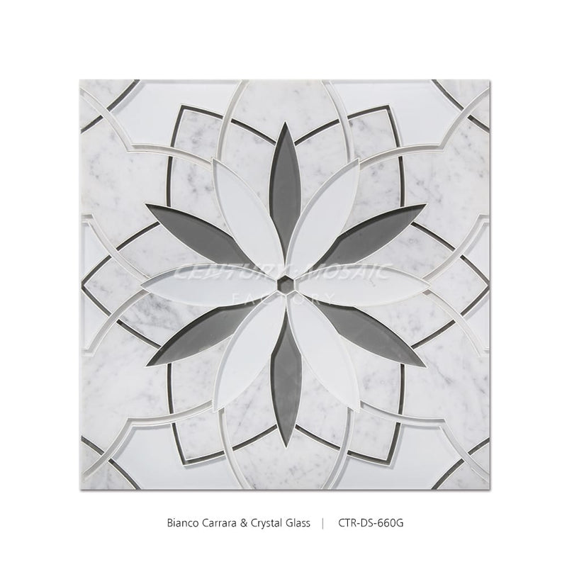 Daisy Waterjet Marble White Flower Polished Mosaic Wholesale