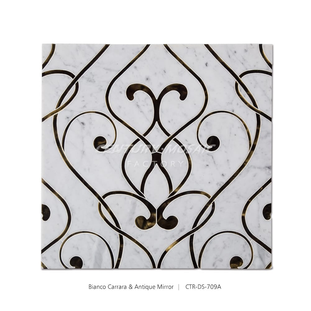 Aquarius Waterjet Marble White Mosaic Wholesale