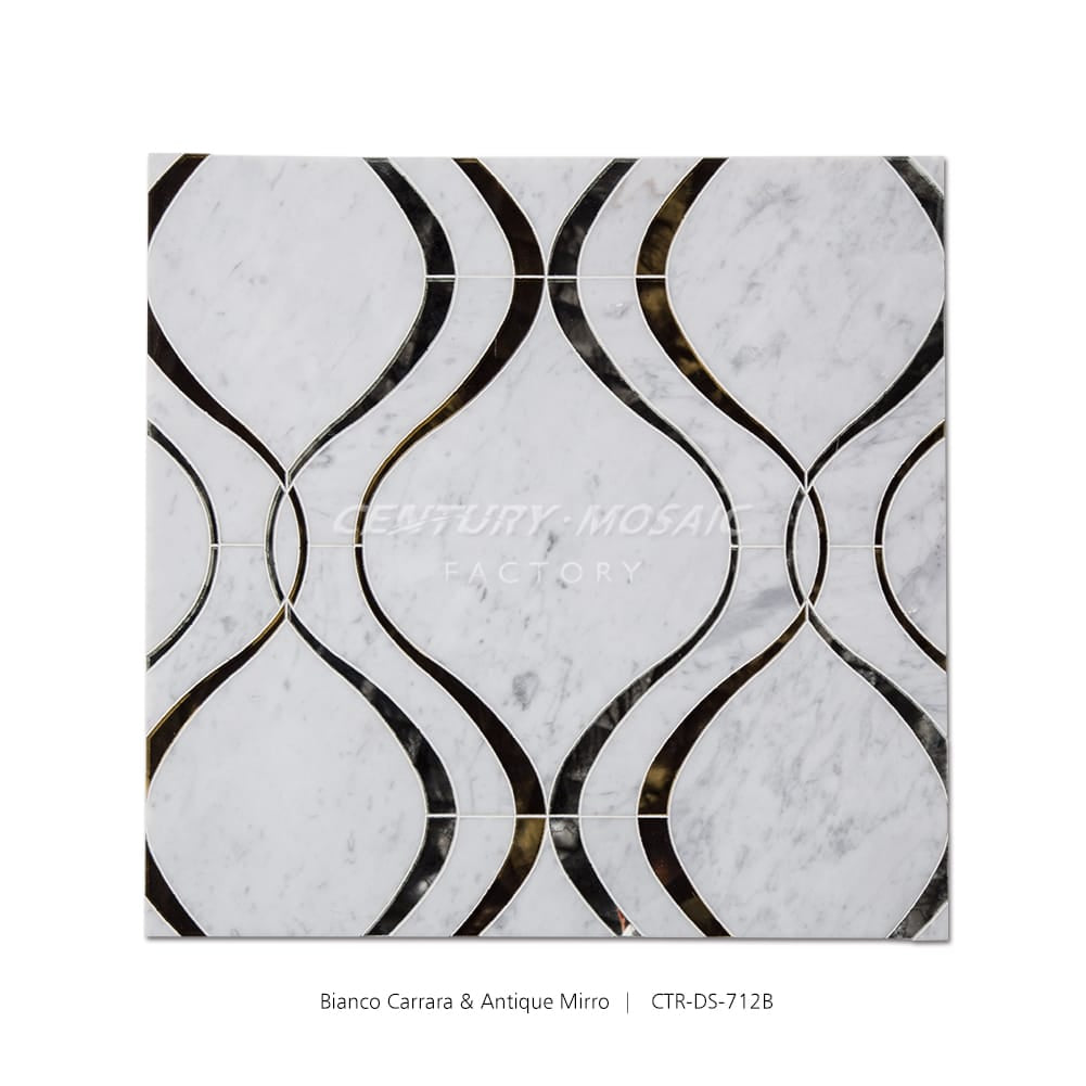 Water Sleeves Waterjet Marble White Mosaic Wholesale