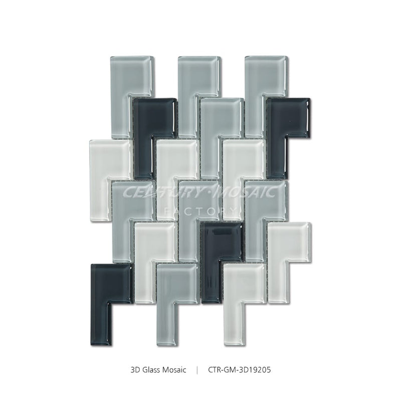 Irregular Shape Glossy Glass Mosaic Tile Mix Color Wholesale