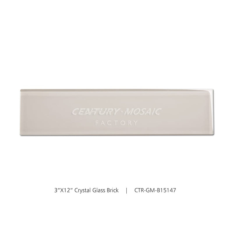 Crystal Glass Beige 3”x 12″ Brick Glossy Tile Wholesale