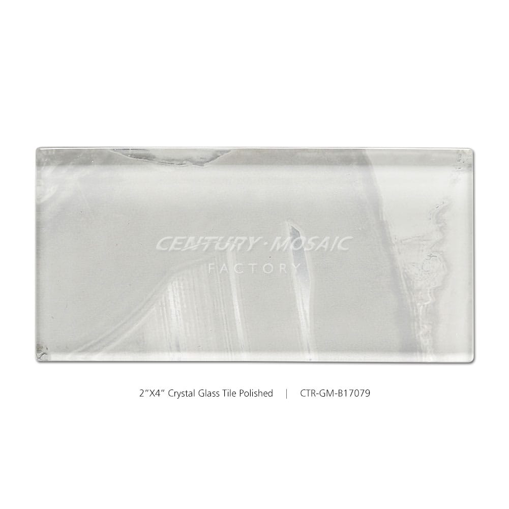 Crystal Glass White 2”x 4” Glossy Tile Wholesale