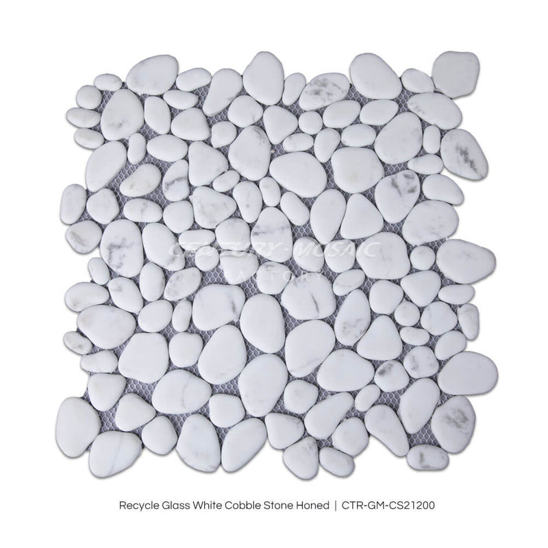 Recycle Glass Honed Pebble Mosaic Collection Wholesale