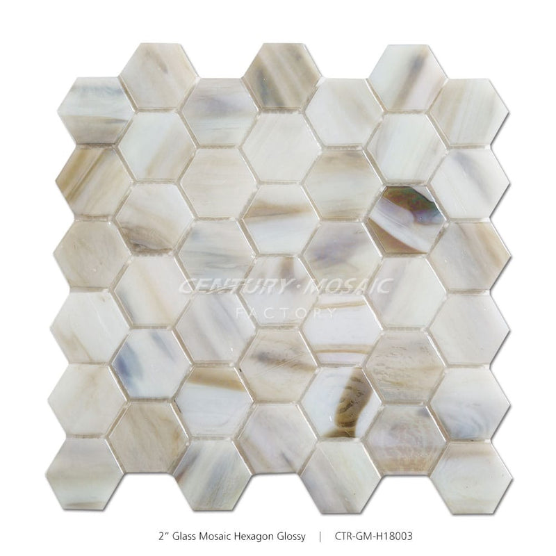 Pink Color Hexagon Glass Mosaic Glossy Wholesale