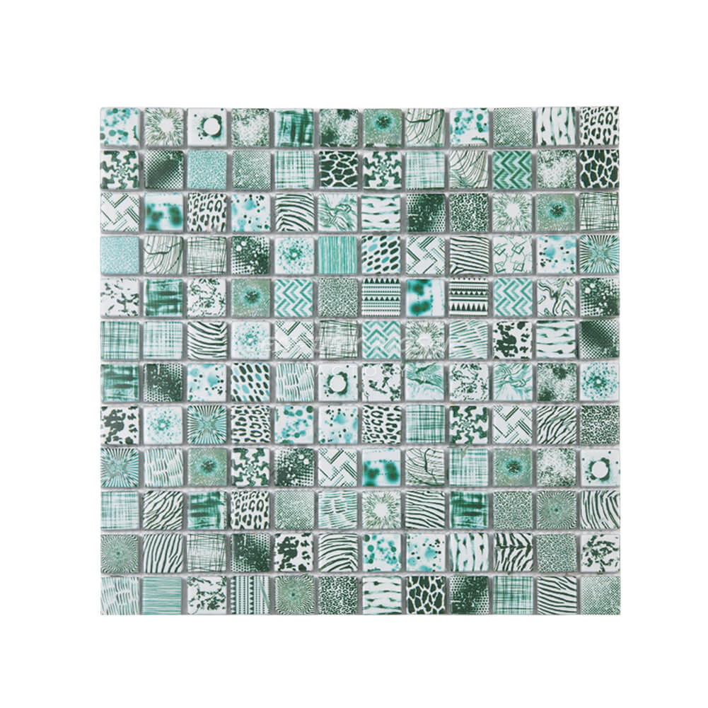 1” Mixed Color Square Glass Mosaic White Square Matt Wholesale