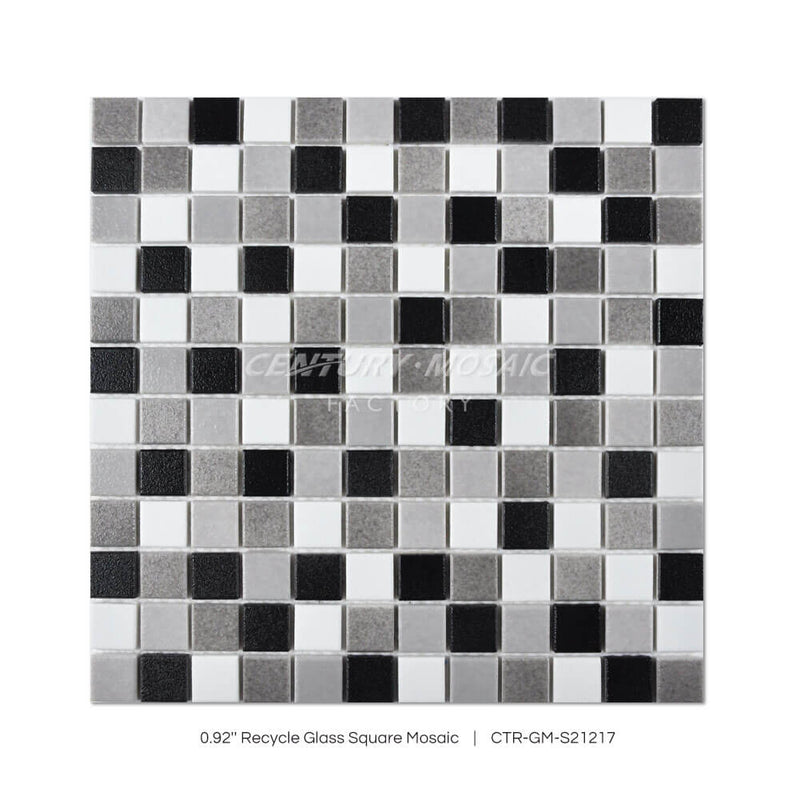 0.92” Recycle Glass Square Mosaic Blue Square Glazed Wholesale