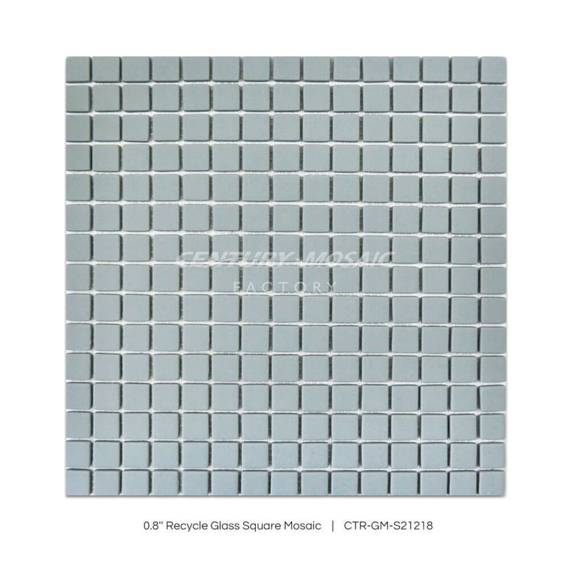 0.8” Recycle Glass Square Mosaic Grey Square Matt Wholesale