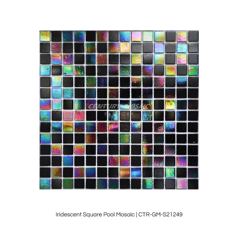 Iridescent Swimming Pool Square Glass Mosaic Manufacturer