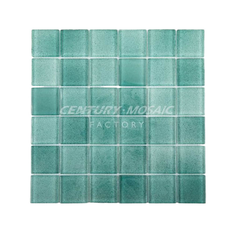 Swimming Pool Green 2" Square Glossy Glass Mosaic Manufacturer