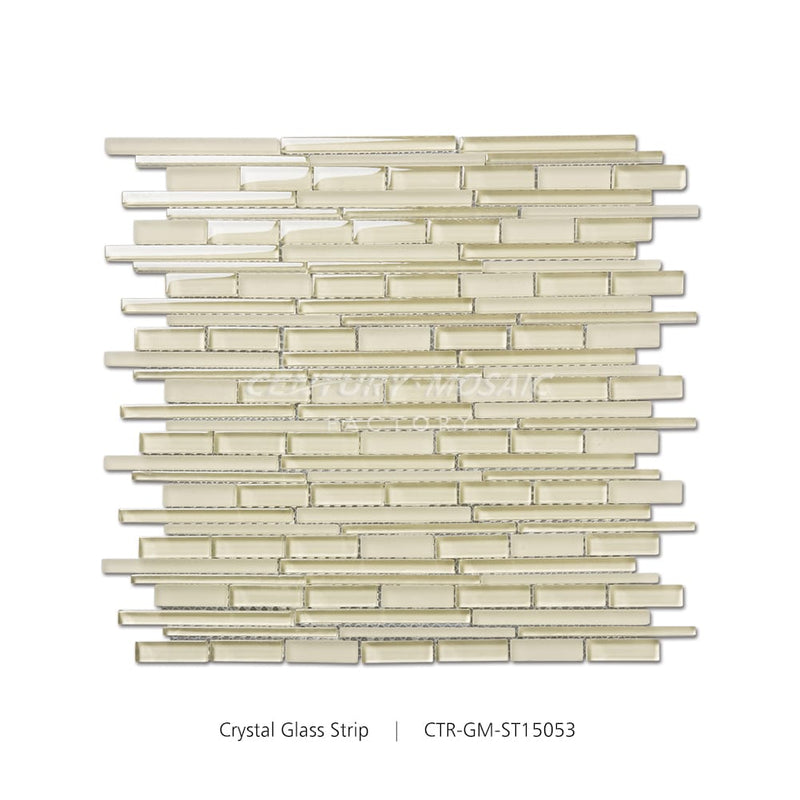 Crystal Glass Yellow Strip Mosaic Glossy Wholesale
