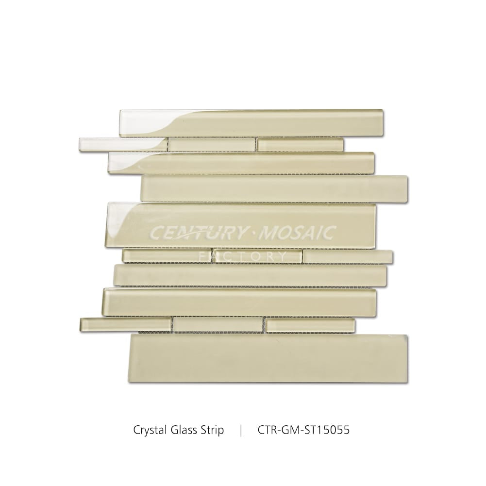 Crystal Glass Yellow Strip Glass Mosaic Glossy Wholesale
