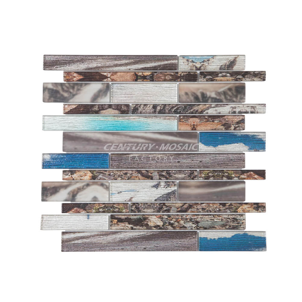 Mix Color Strip Glass Mosaic Glossy Wholesale