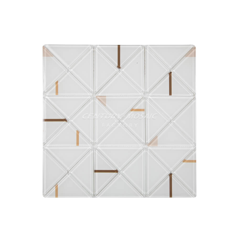 White Triangle Glass Mosaic Glossy Wholesale