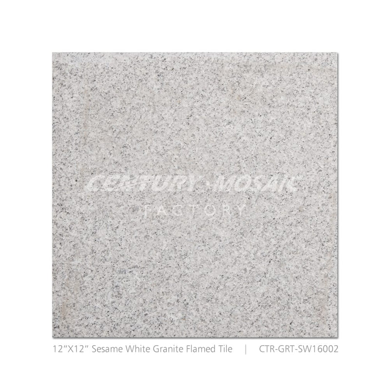 Sesame White Granite 12''x 12” Flamed Tile Wholesale