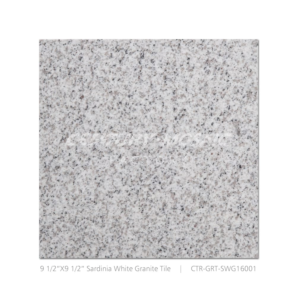 Sardinia White Granite 9 1/2''x 9 1/2” Polished Tile Wholesale