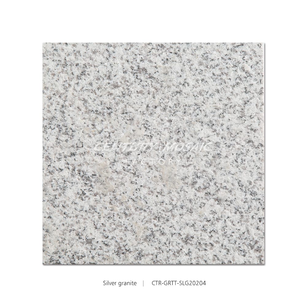 Silver Granite White 12” x 12” Flamed & Brushed Tile Wholesale