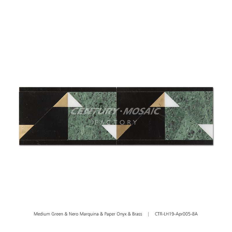 Bamboo Sea World Green Marble Polished Border Tile Wholesale