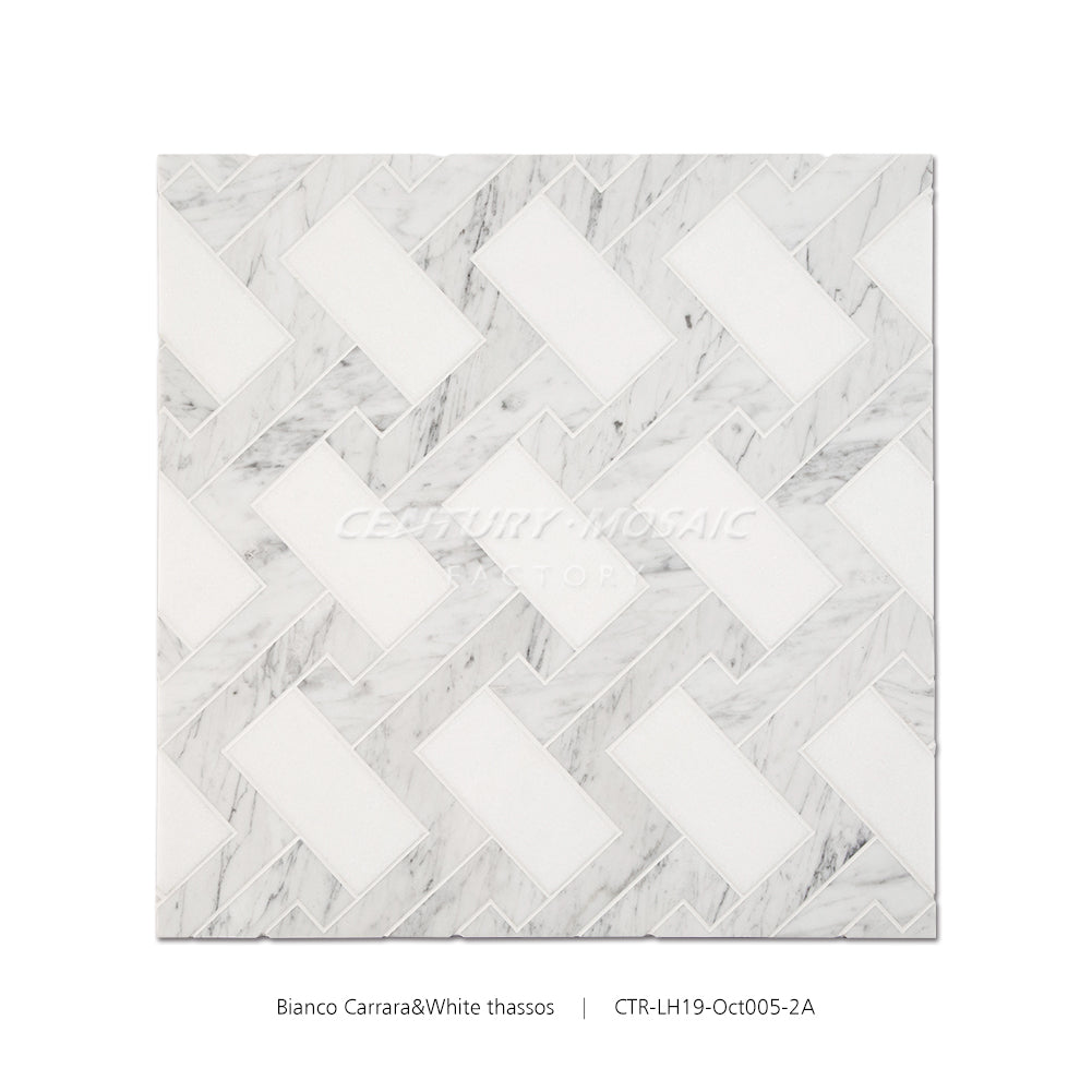 Hofburg Palace Waterjet Marble White Brick Mosaic Wholesale