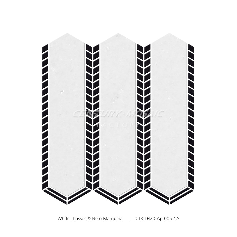 Long Hexagon Marble White Polished Mosaic Wholesale