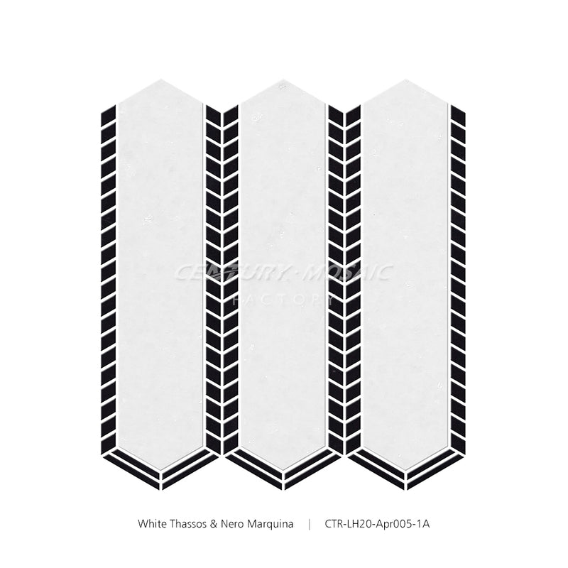 Long Hexagon Marble White Polished Mosaic Wholesale