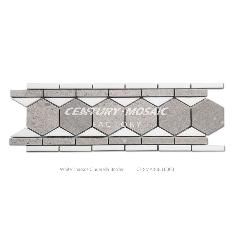 White Thassos & Cinderella Polished Border Wholesale