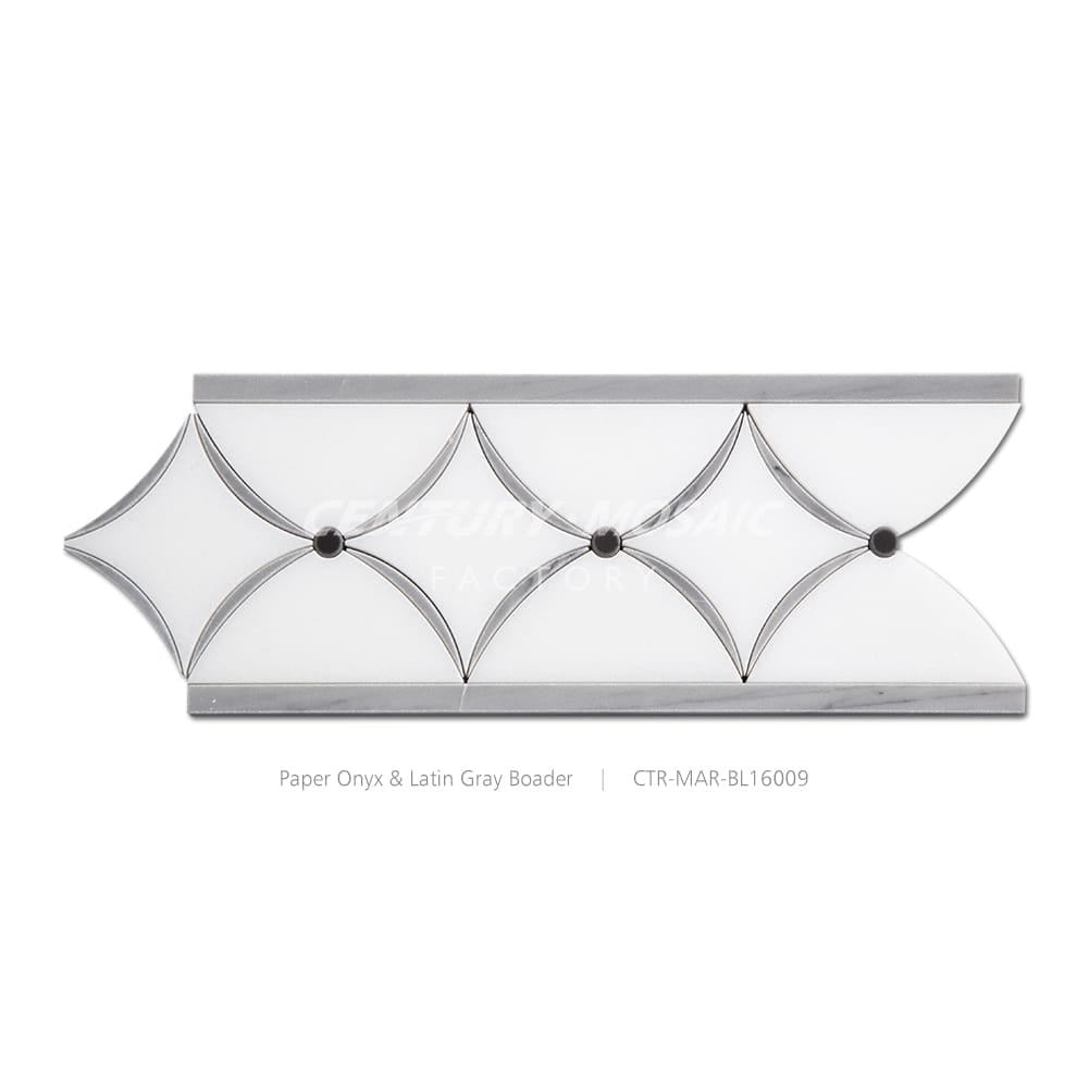 Paper Onyx & Latin Gray Marble Polished Border Wholesale