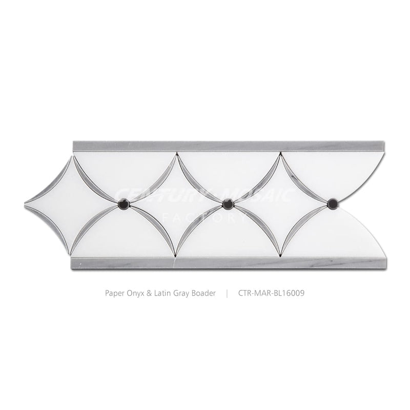 Paper Onyx & Latin Gray Marble Polished Border Wholesale