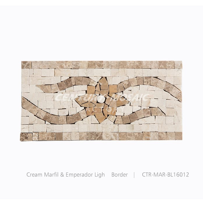 Cream Marfil & Emperador Light Marble Polished Border Wholesale
