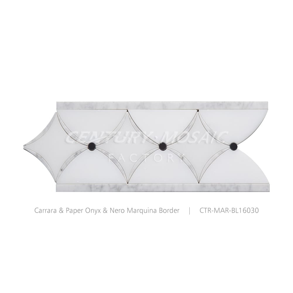 Carrara & Paper Onyx & Nero Marquina Polished Border Wholesale