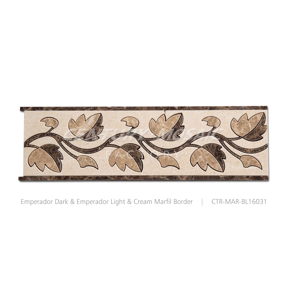 Emperador Dark & Emperador Light & Cream Marfil Polished Border Wholesale