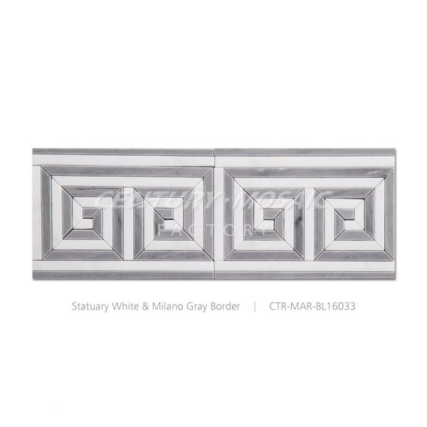 Statuary White & Milano Gray Polished Border Wholesale