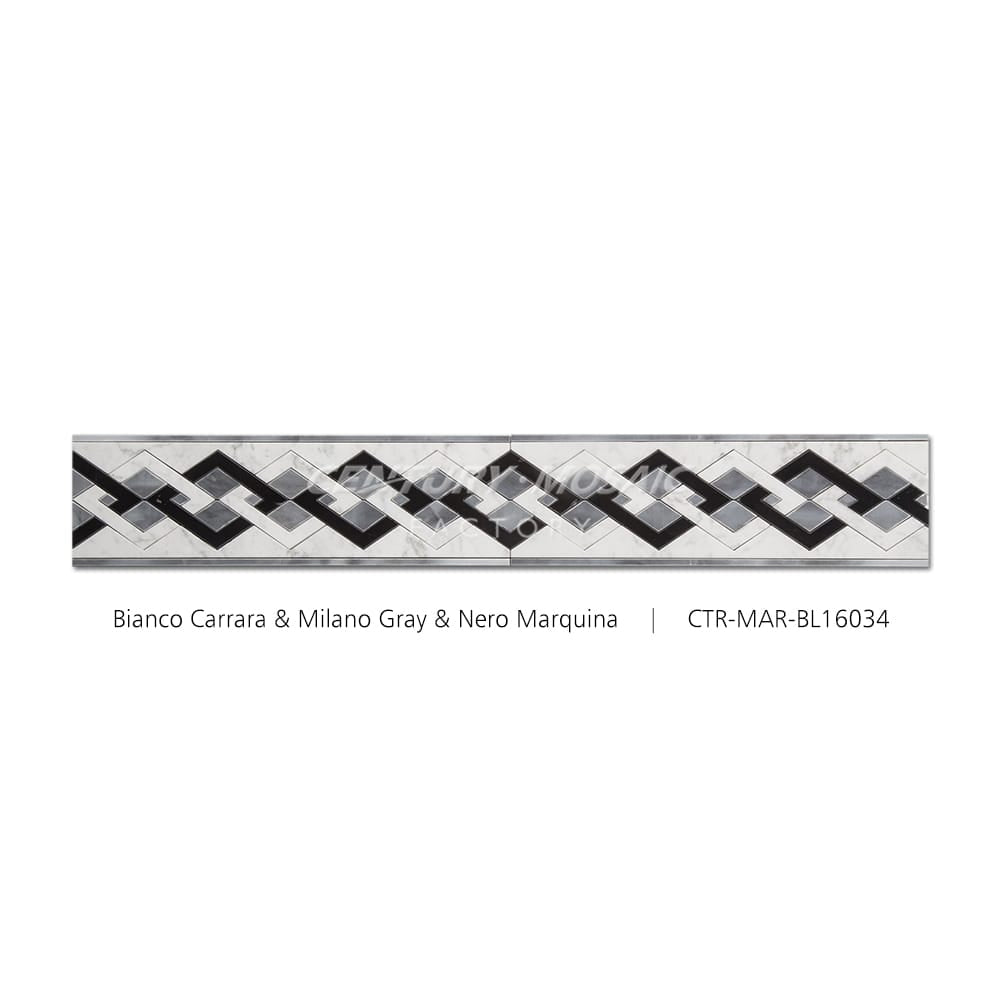 Bianco Carrara&Milano Gray&Nero Marquina Polished Border Wholesale