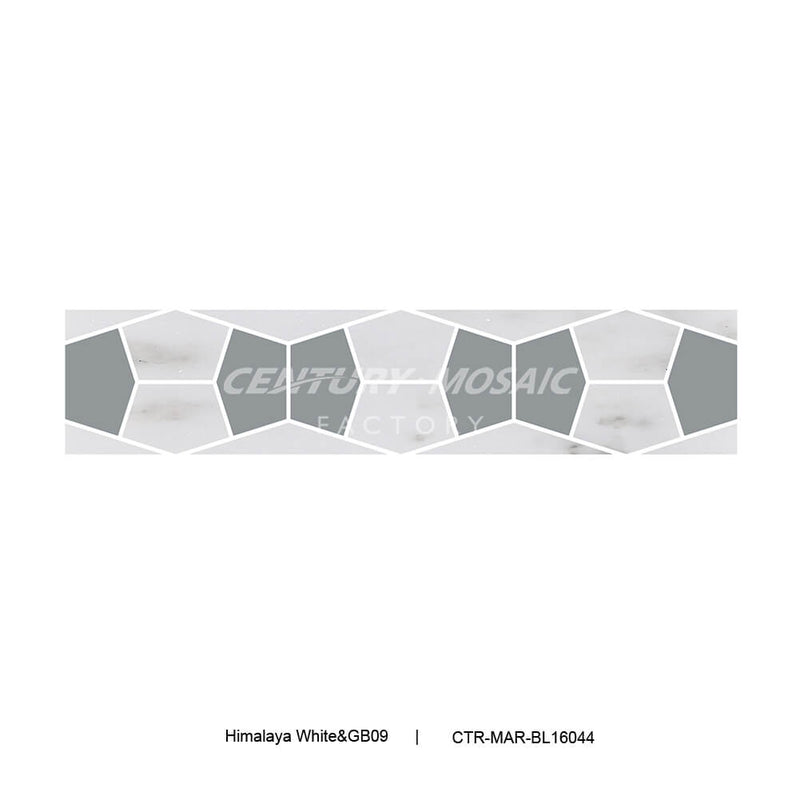 Himalaya White&GB09 Marble Polished Border Tile Wholesale